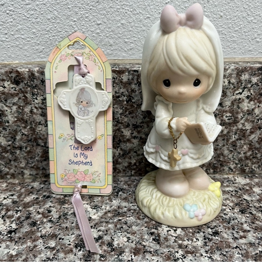 Precious moments figurine & bookmark
